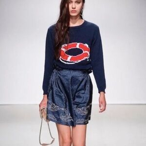 Julien David Life Preserver Sweater. Seen in Vogue Magazine. EUC Nautical